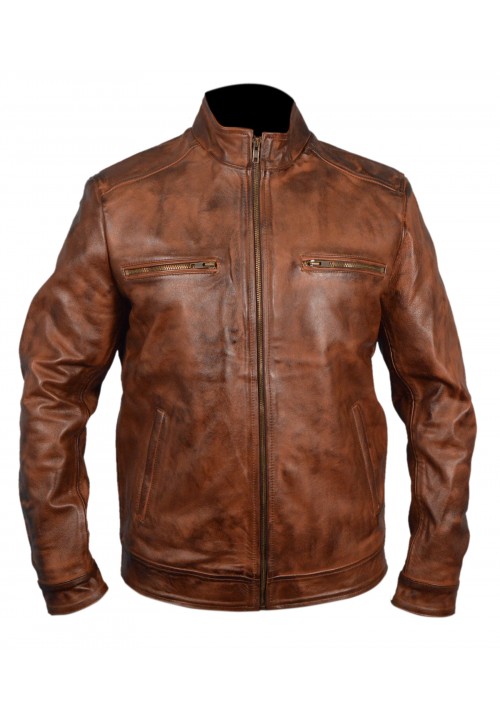 Boys Brown Leather Jacket